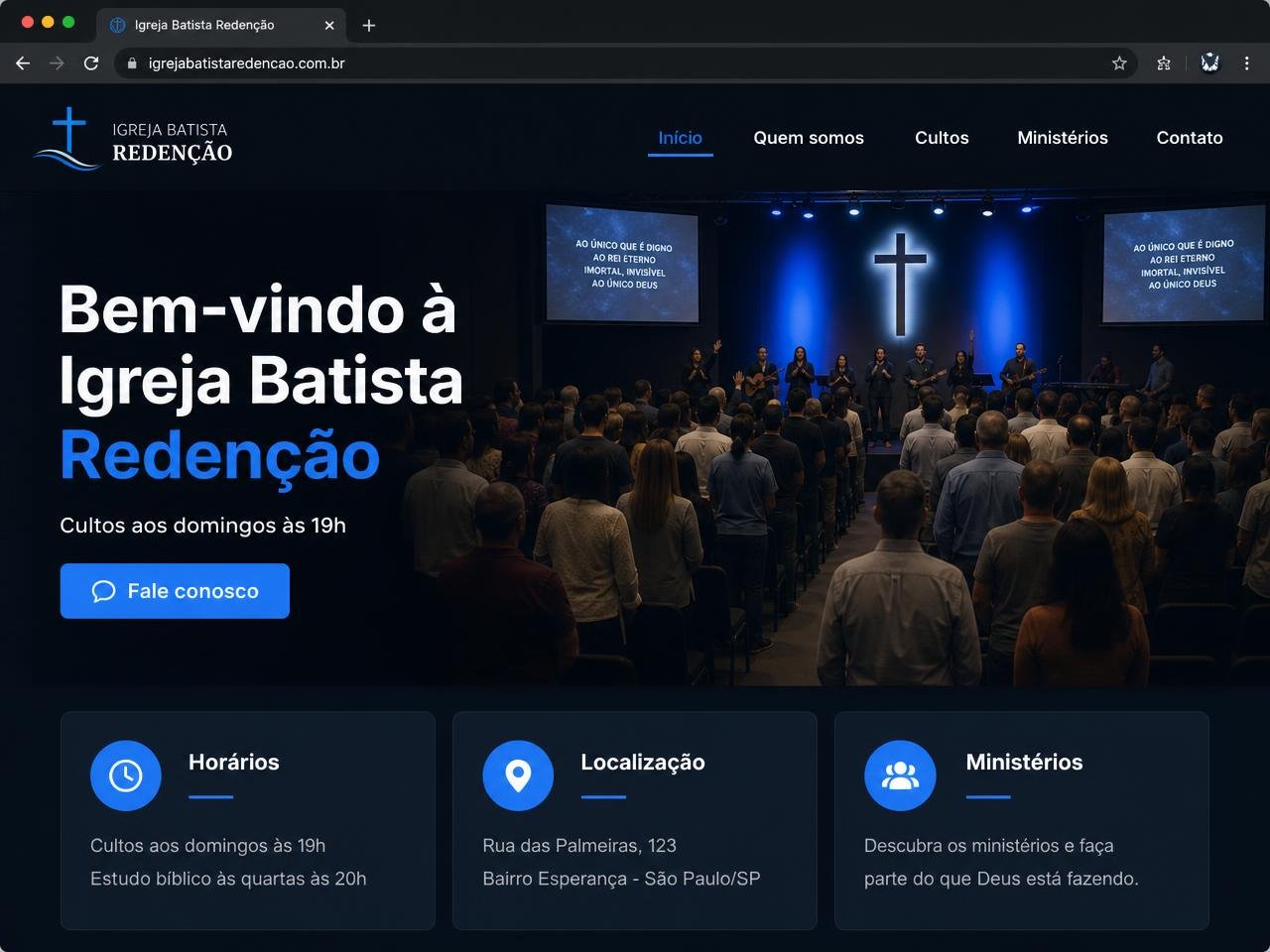 Layout de site: Igreja Batista Redenção